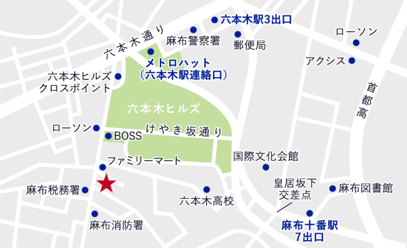 株式会社インター・コア六本木コミュニケーションオフィスの地図